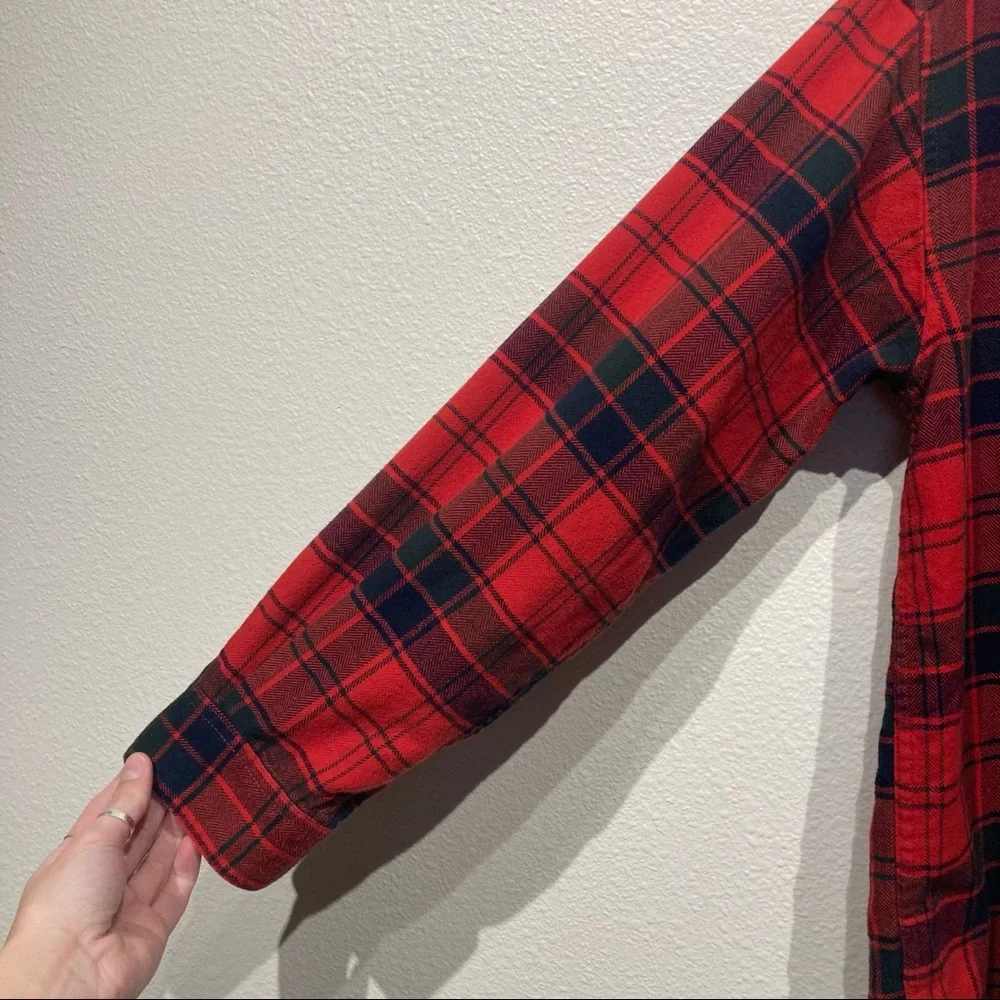 Eddie Bauer Red & Black Plaid Button up shirt_3